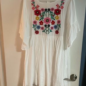 White boho dress
